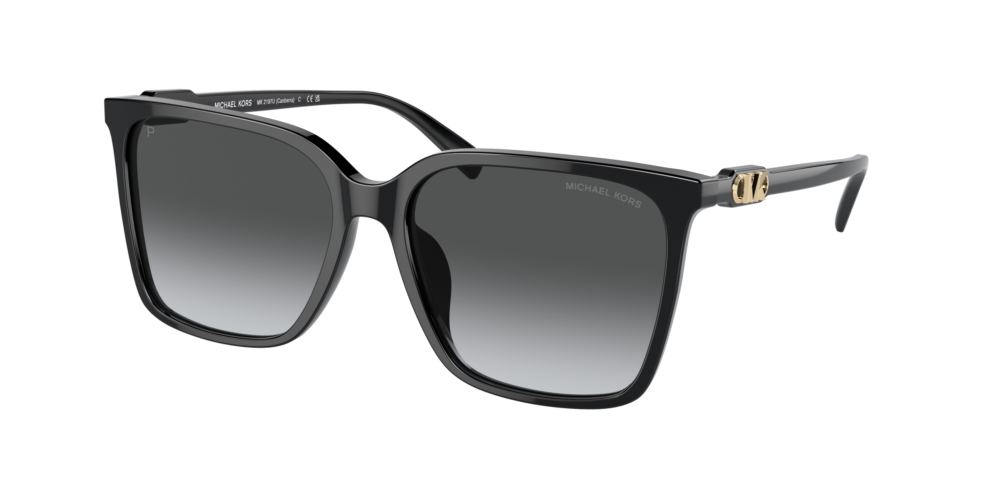 Michael Kors Damen MK2197U Canberra 3005T3 Sonnenbrillen Acetat Schwarz Grau Quadratisch Polarisiert Schattiert-image